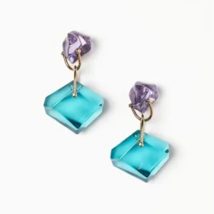 أقراط زمردية زرقاء